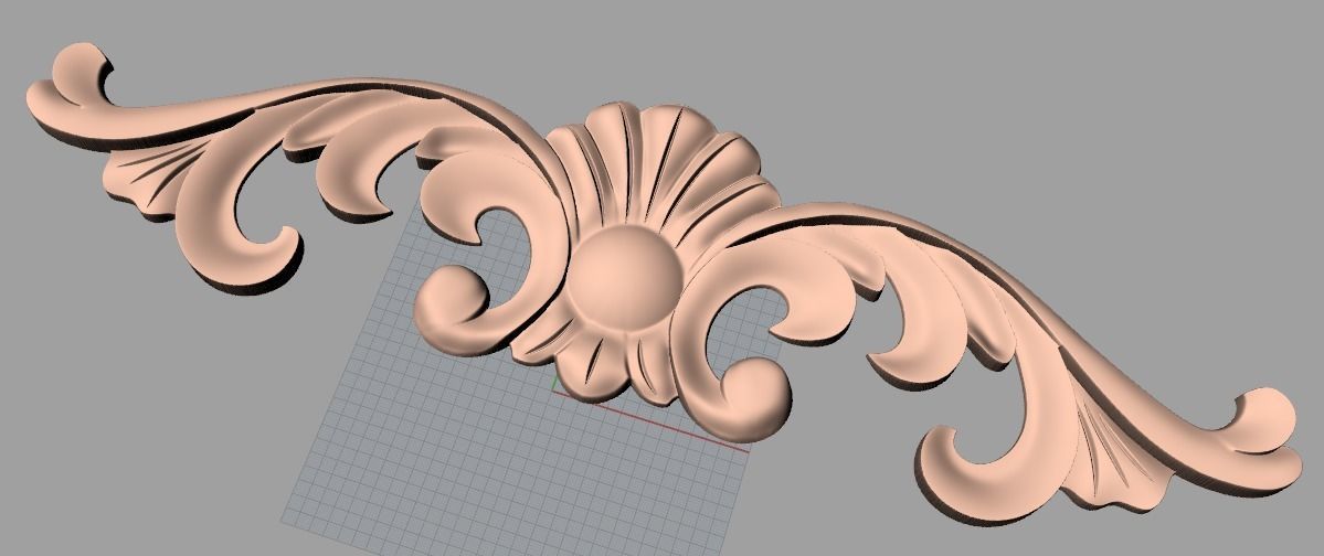 Door design 3D relief model STL format file for CNC carving E692 3D model_1