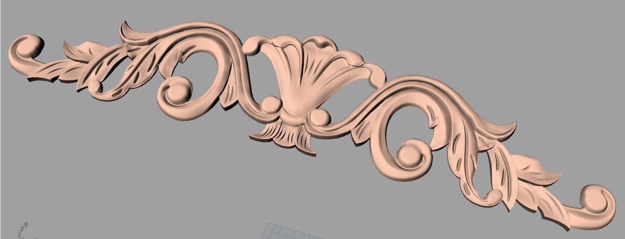Door design 3D relief model STL format file for CNC carving E690 3D model_1