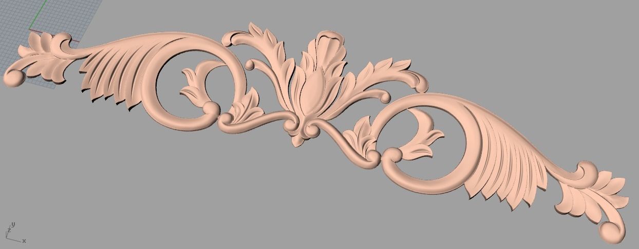 Door design 3D relief model STL format file for CNC carving E688 3D model_1