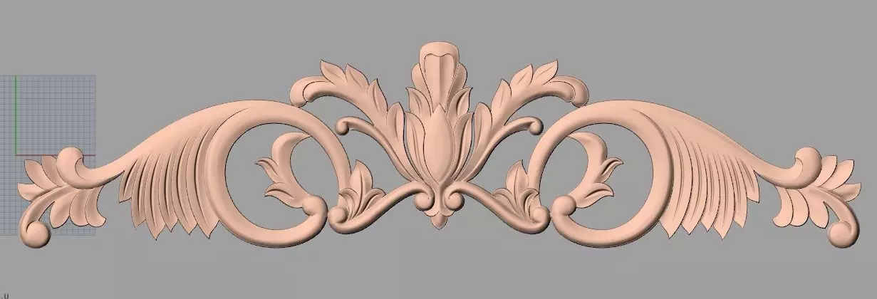 Door design 3D relief model STL format file for CNC carving E688 3D model_0