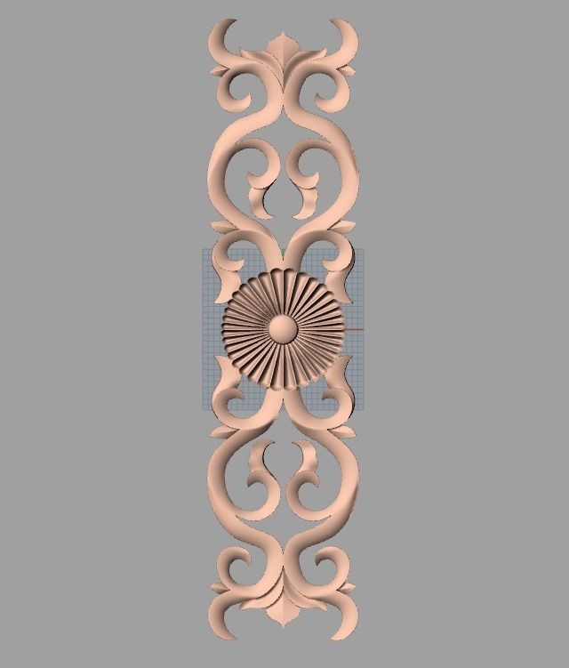 Door design 3D relief model STL format file for CNC carving E684 3D model_1