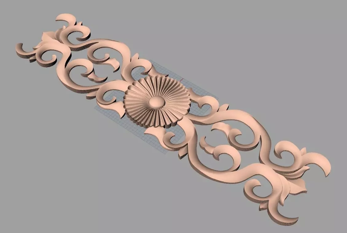 Door design 3D relief model STL format file for CNC carving E684 3D model_0