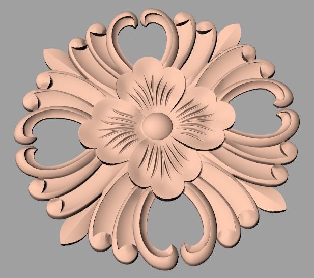 Door design 3D relief model STL format file for CNC carving E683 3D model_1