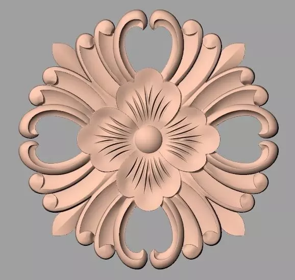 Door design 3D relief model STL format file for CNC carving E683 3D model_0