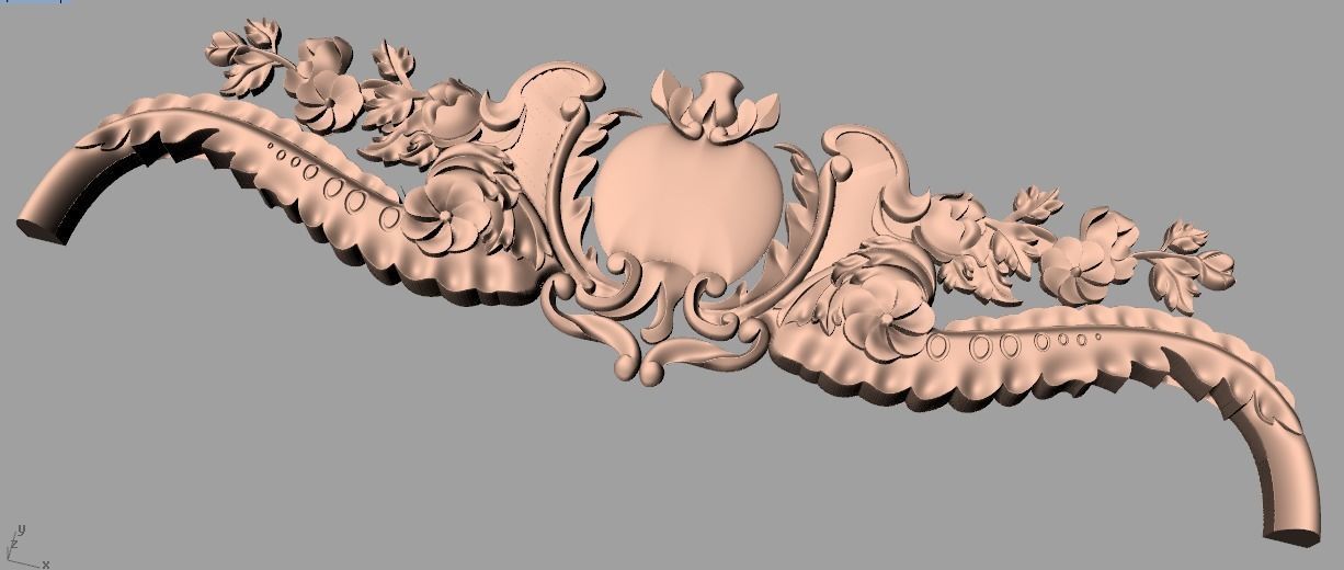 Door design 3D relief model STL format file for CNC carving E680 3D model_1