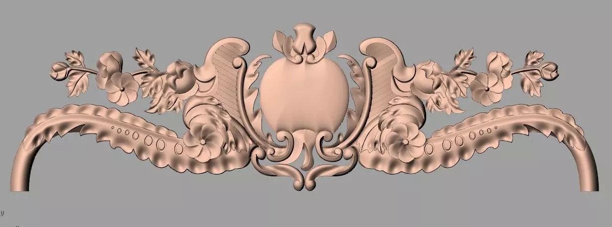 Door design 3D relief model STL format file for CNC carving E680 3D model_0