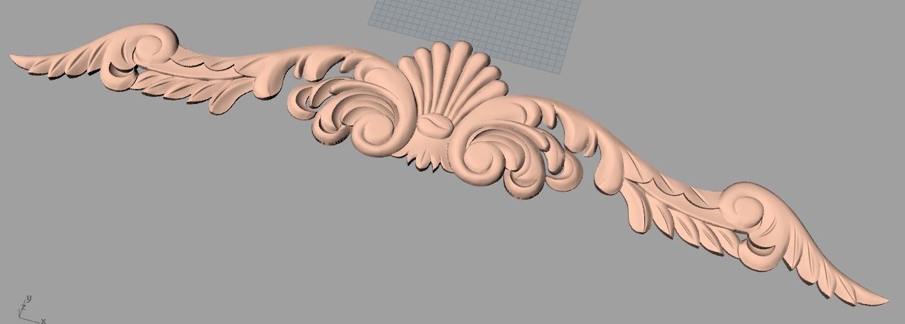 Door design 3D relief model STL format file for CNC carving E678 3D model_1