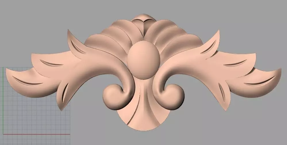 Door design 3D relief model STL format file for CNC carving E674 3D model_0