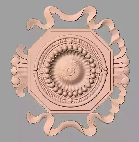Door design 3D relief model STL format file for CNC carving E670 3D model