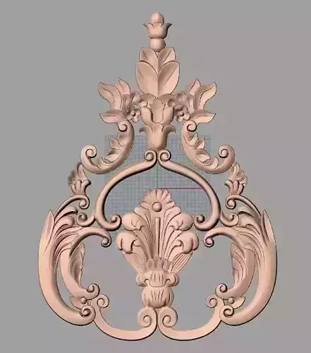 Door design 3D relief model STL format file for CNC carving E668 3D model