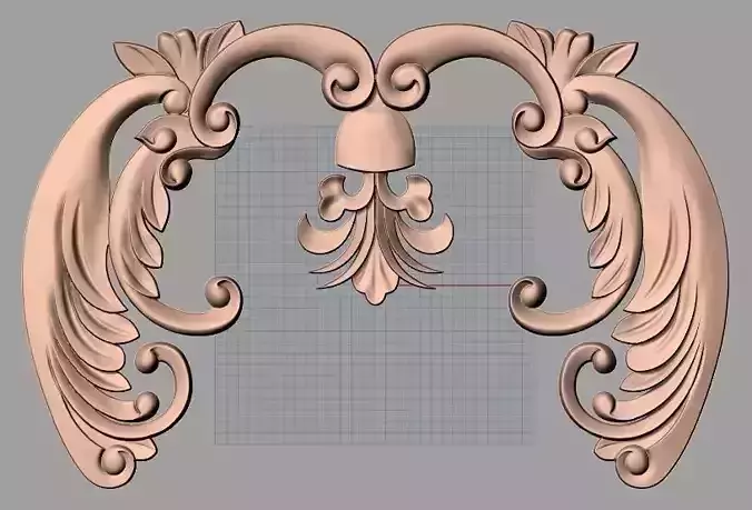 Door design 3D relief model STL format file for CNC carving E667