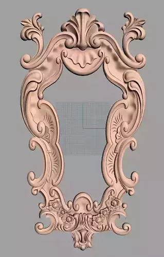 Door design 3D relief model STL format file for CNC carving E666 3D model