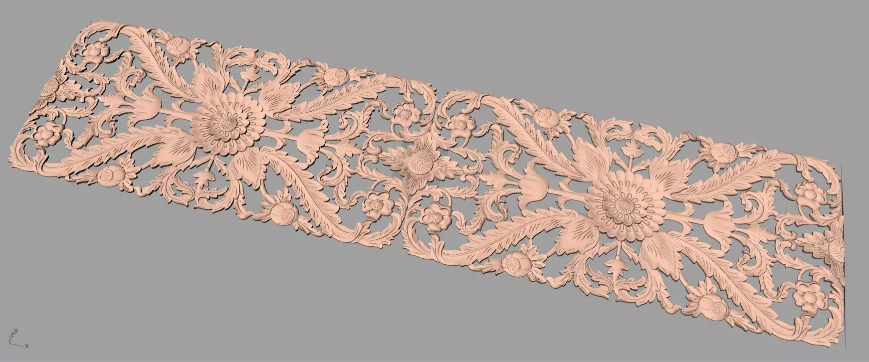 Door design 3D relief model STL format file for CNC carving E664 3D model_0