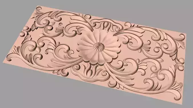 Door design 3D relief model STL format file for CNC carving E662