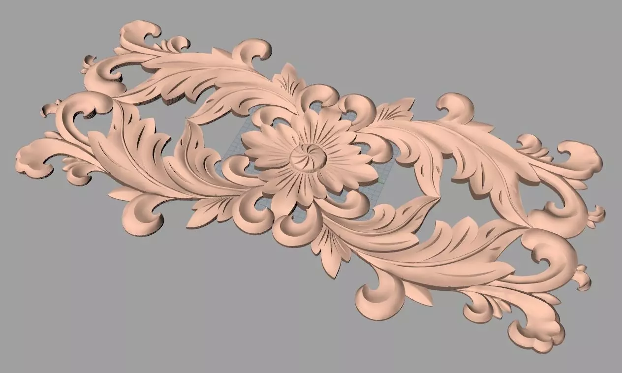 Door design 3D relief model STL format file for CNC carving E660 3D model_0