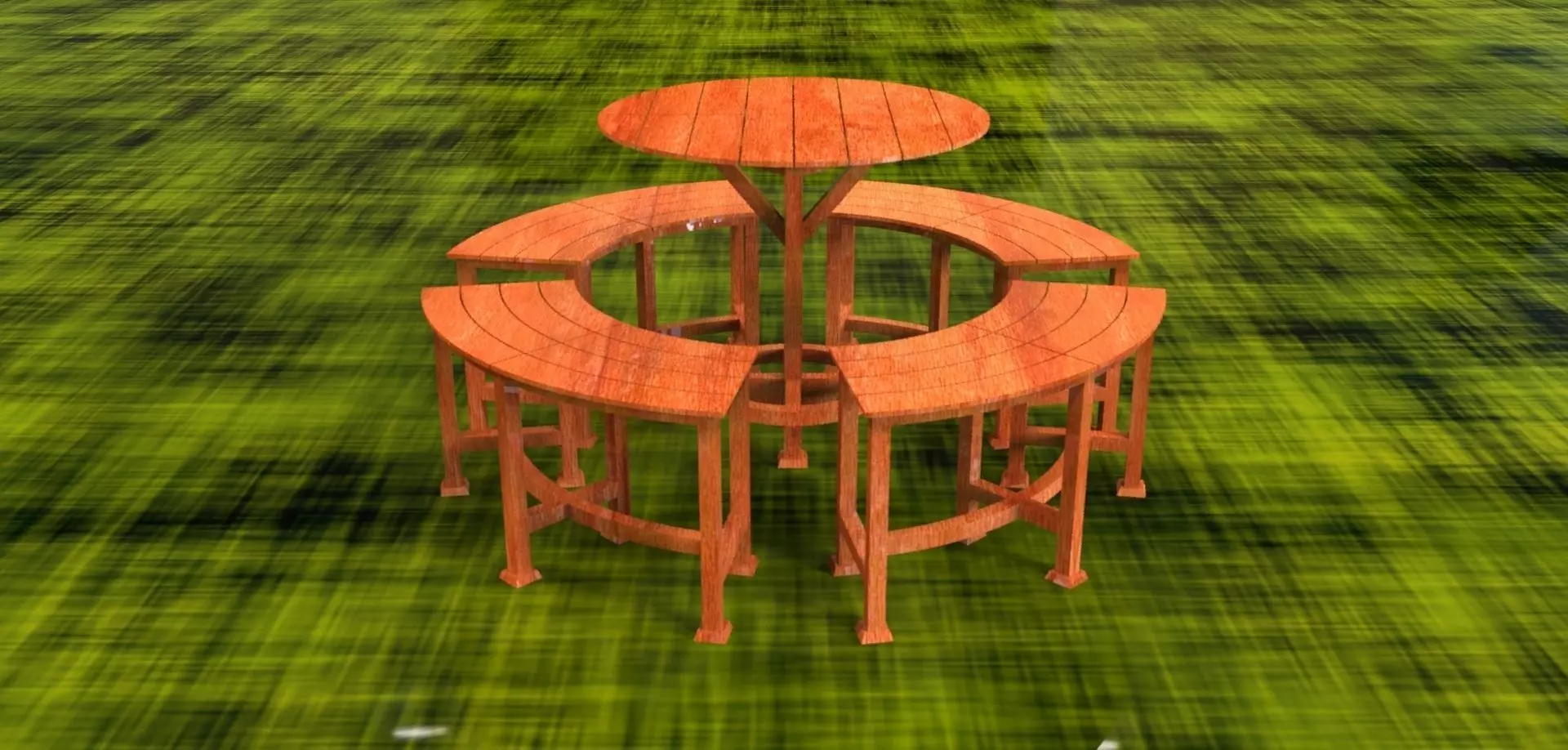 Wooden Round Table Free 3D model