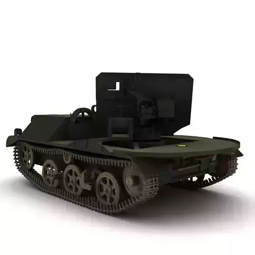 Brengun carriage with 2 pounder AT gun 3D model