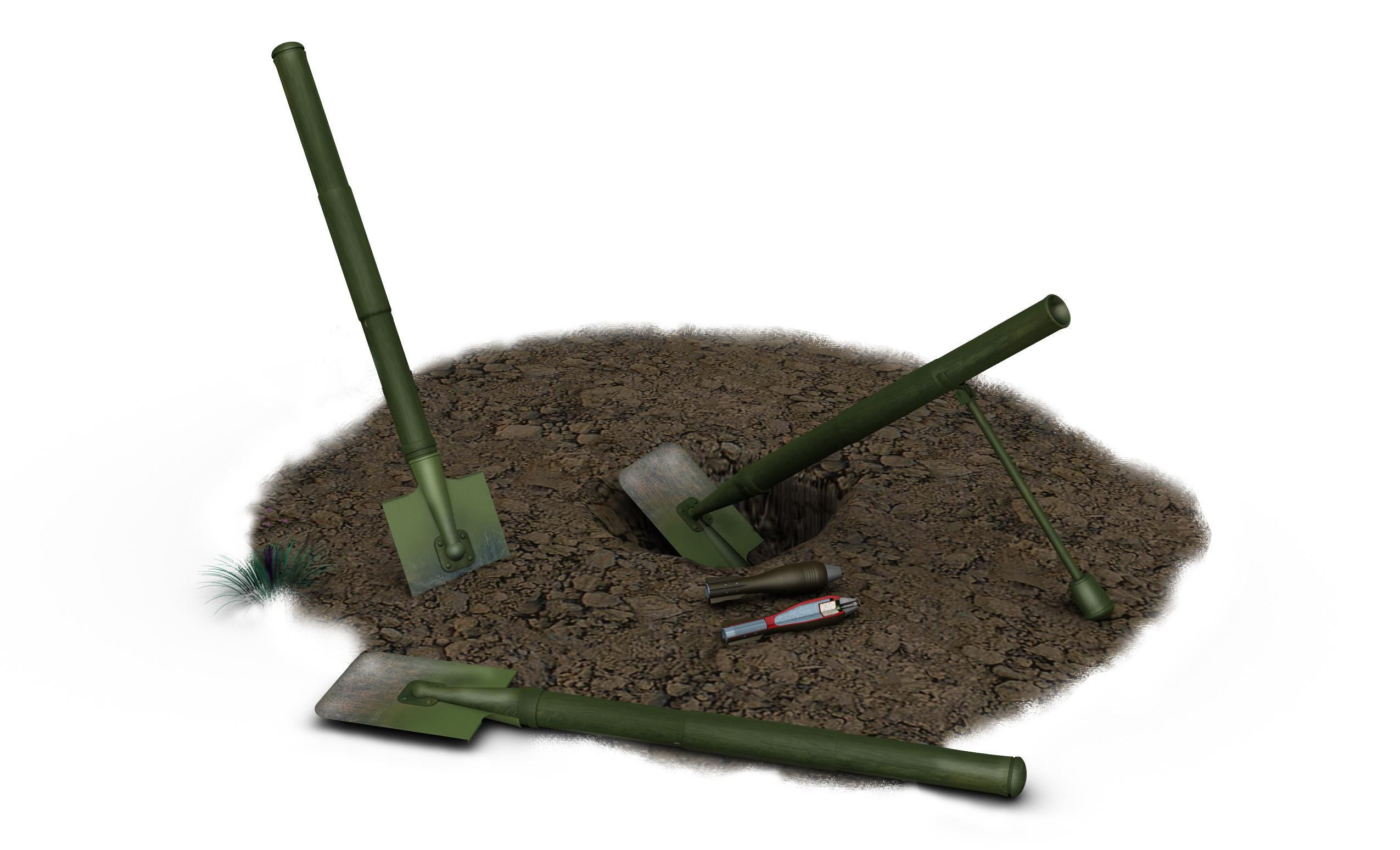 Russian Mortar Shovel 1939 3D model_6