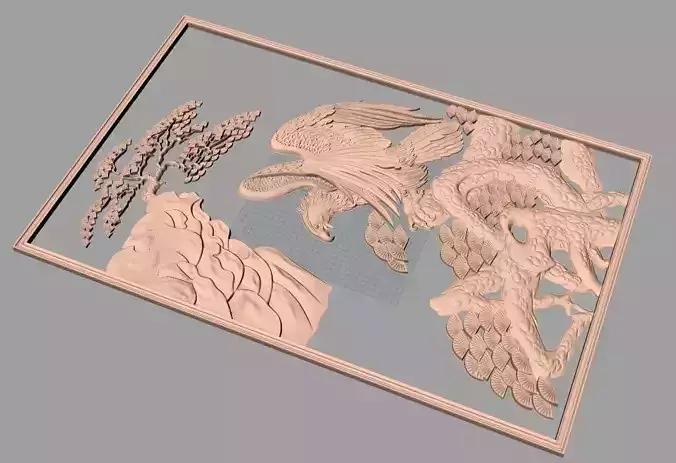 Eagle 3D relief model STL format file for CNC carving E659 3D model
