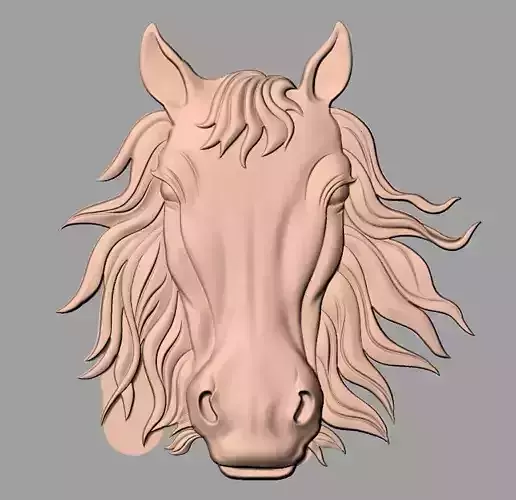Horse 3D relief model STL format file for CNC carving E658 3D model