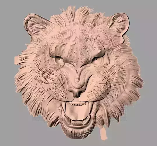 Tiger 3D relief model STL format file for CNC carving E657