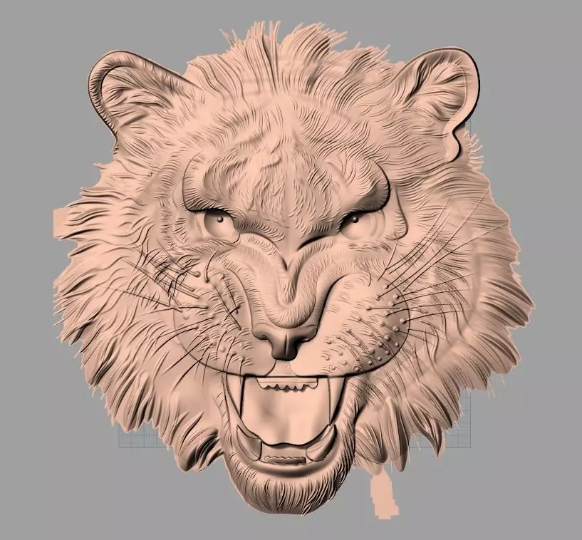 Tiger 3D relief model STL format file for CNC carving E657 3D model_0