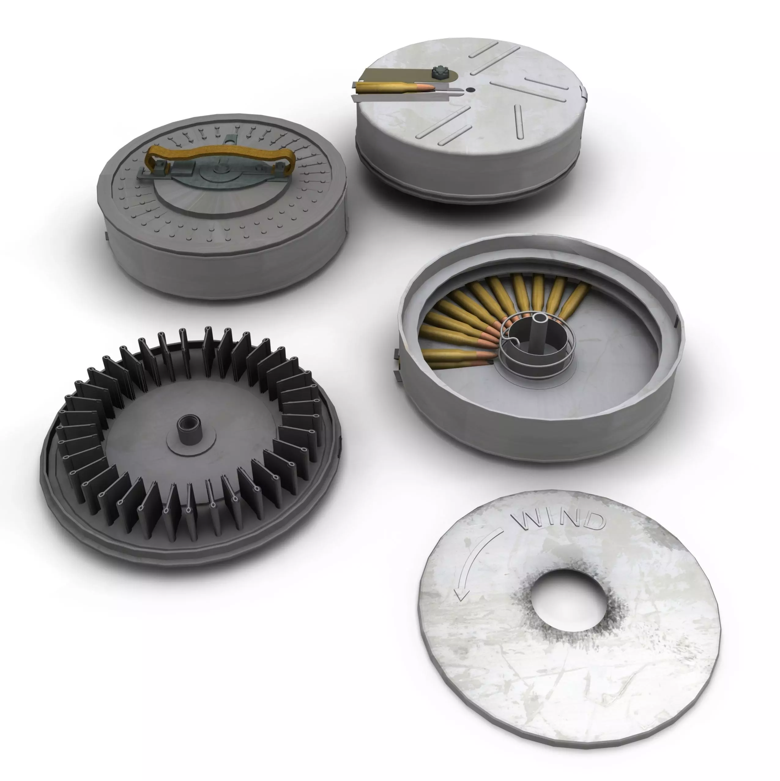 Vicker K Machine Gun 3D model_0