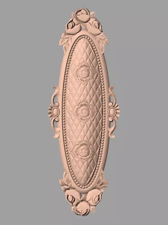 Door design 3D relief model STL format file for CNC carving E653 3D model_0