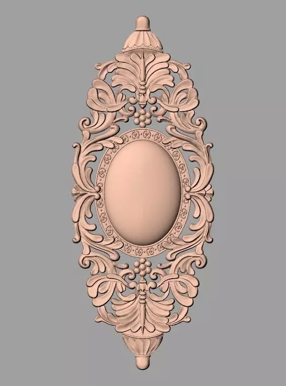 Door design 3D relief model STL format file for CNC carving E652 3D model_0