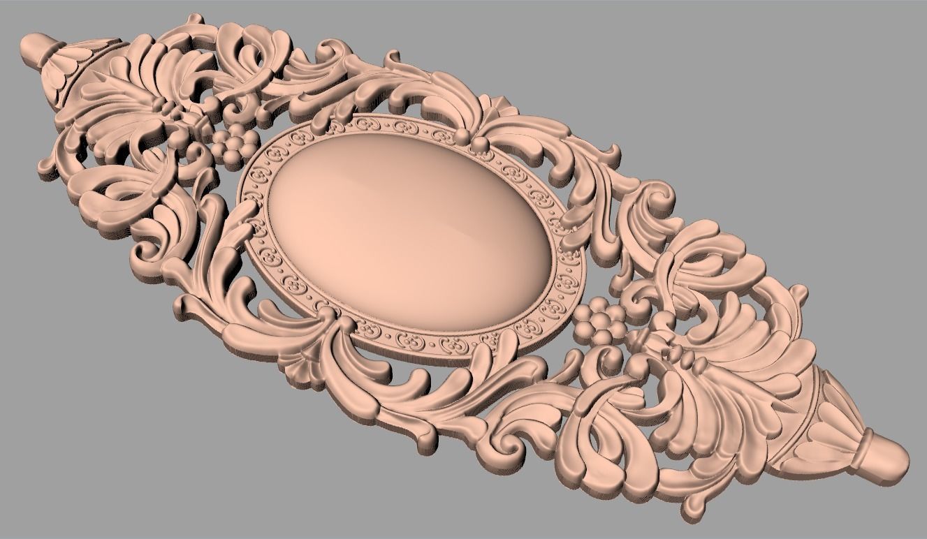 Door design 3D relief model STL format file for CNC carving E652 3D model_1