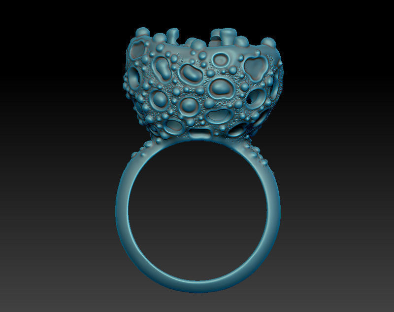 Ring with a round stone printable jewelry model 3D print model_1
