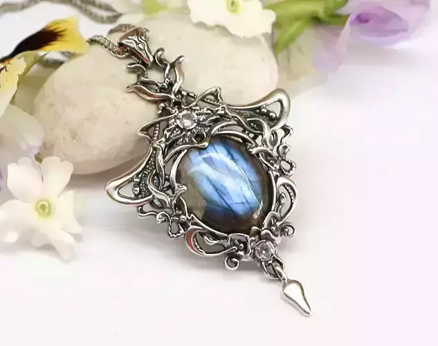 Stone pendant necklace printable jewelry model