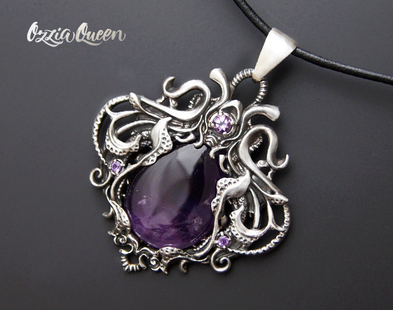 Stone pendant necklace printable jewelry model 3D print model_5