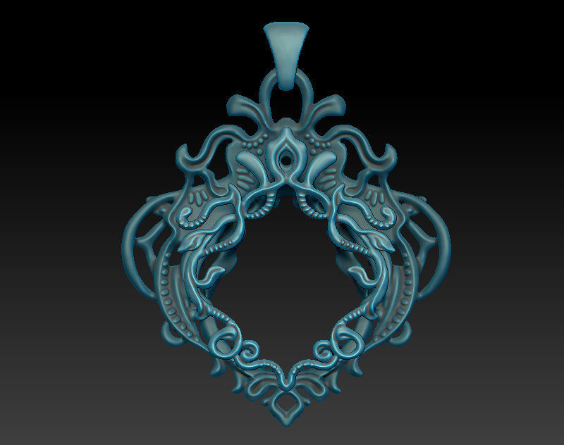 Stone pendant necklace printable jewelry model 3D print model_2