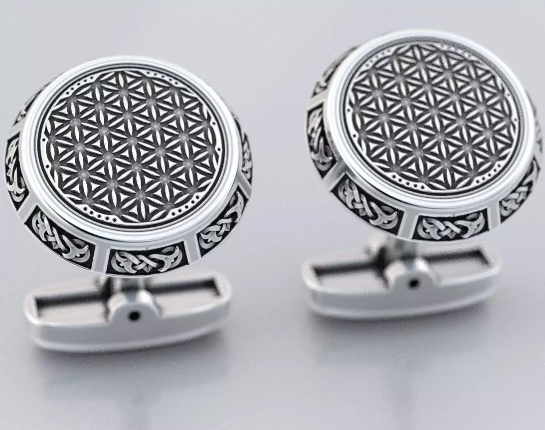 Stylish cufflinks finger 388 3D print model_0
