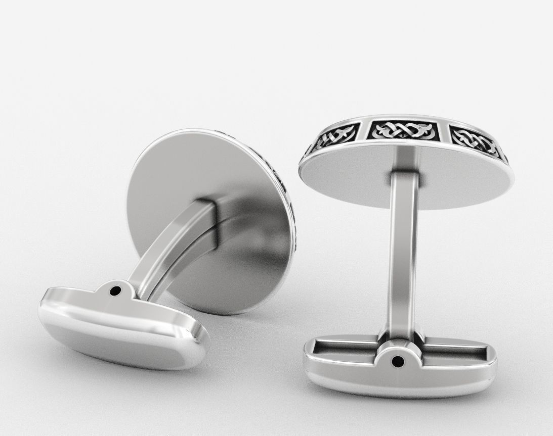 Stylish cufflinks finger 388 3D print model_7