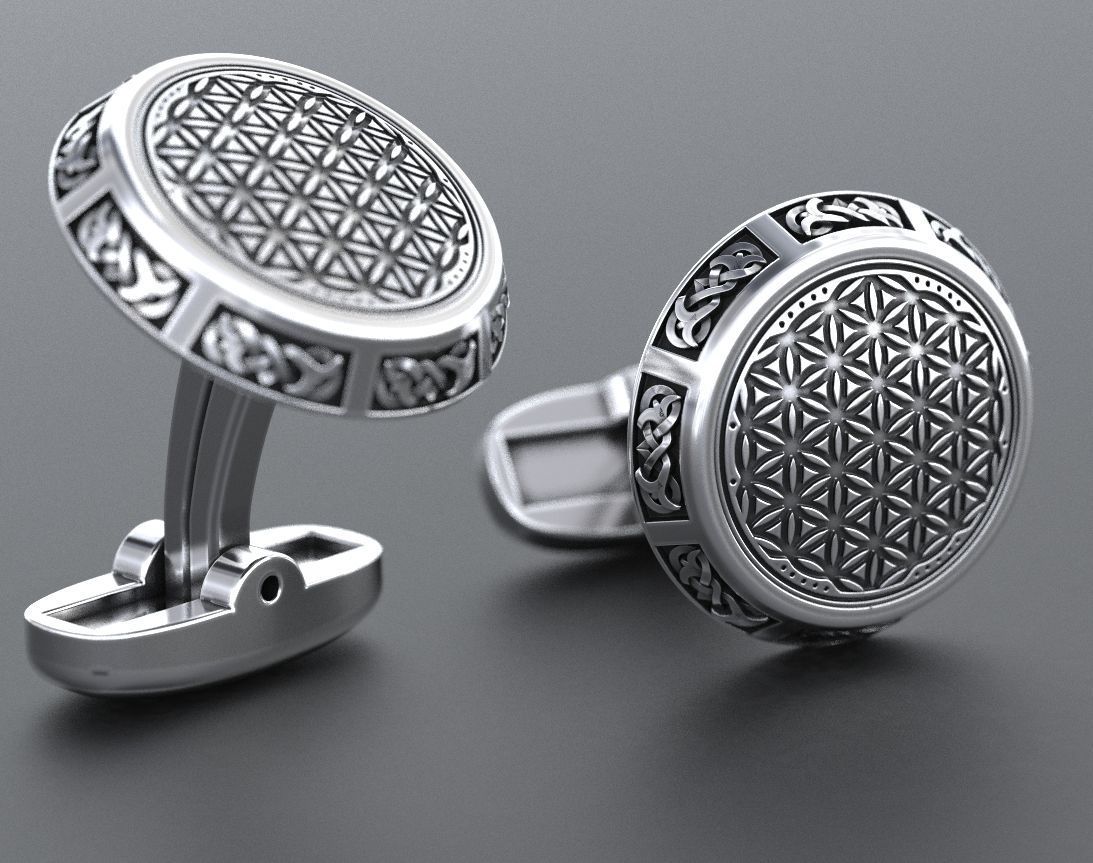 Stylish cufflinks finger 388 3D print model_4