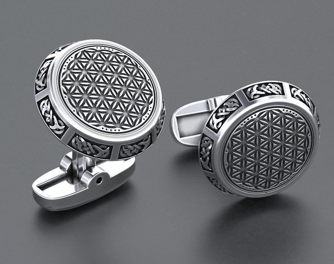 Stylish cufflinks finger 388 3D print model_2
