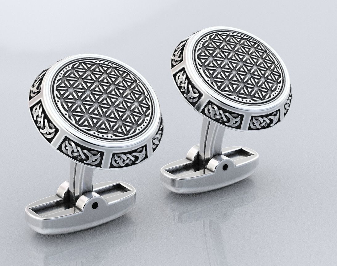Stylish cufflinks finger 388 3D print model_8
