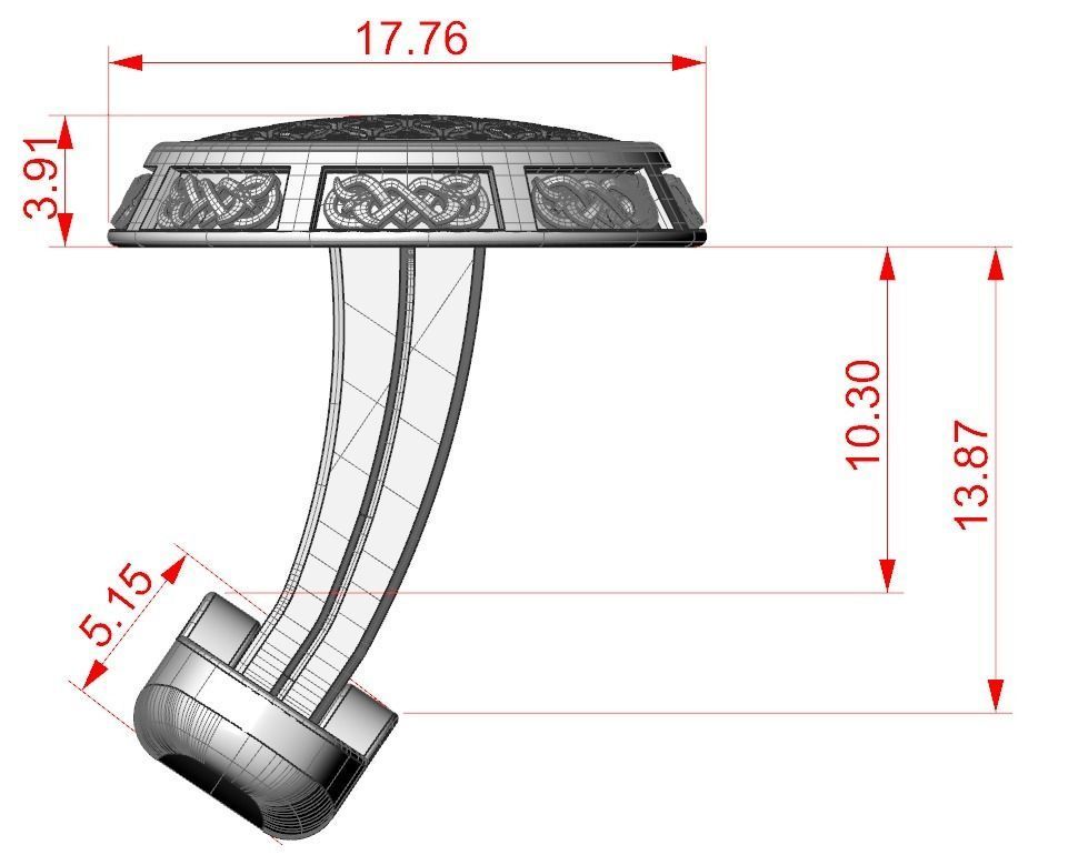 Stylish cufflinks finger 388 3D print model_14