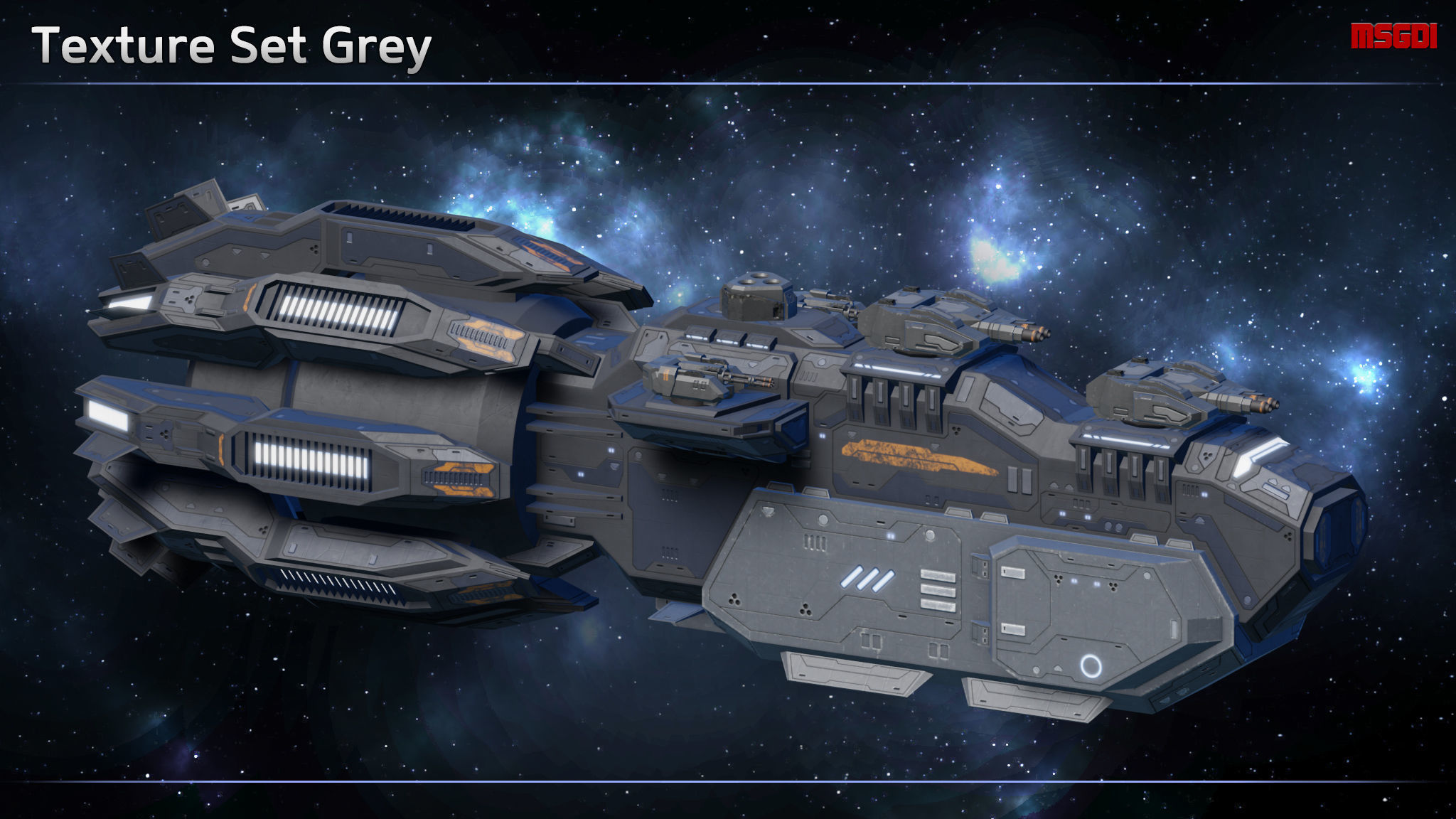 Spaceship Heavy Frigate Liberator Low-poly 3D model_7