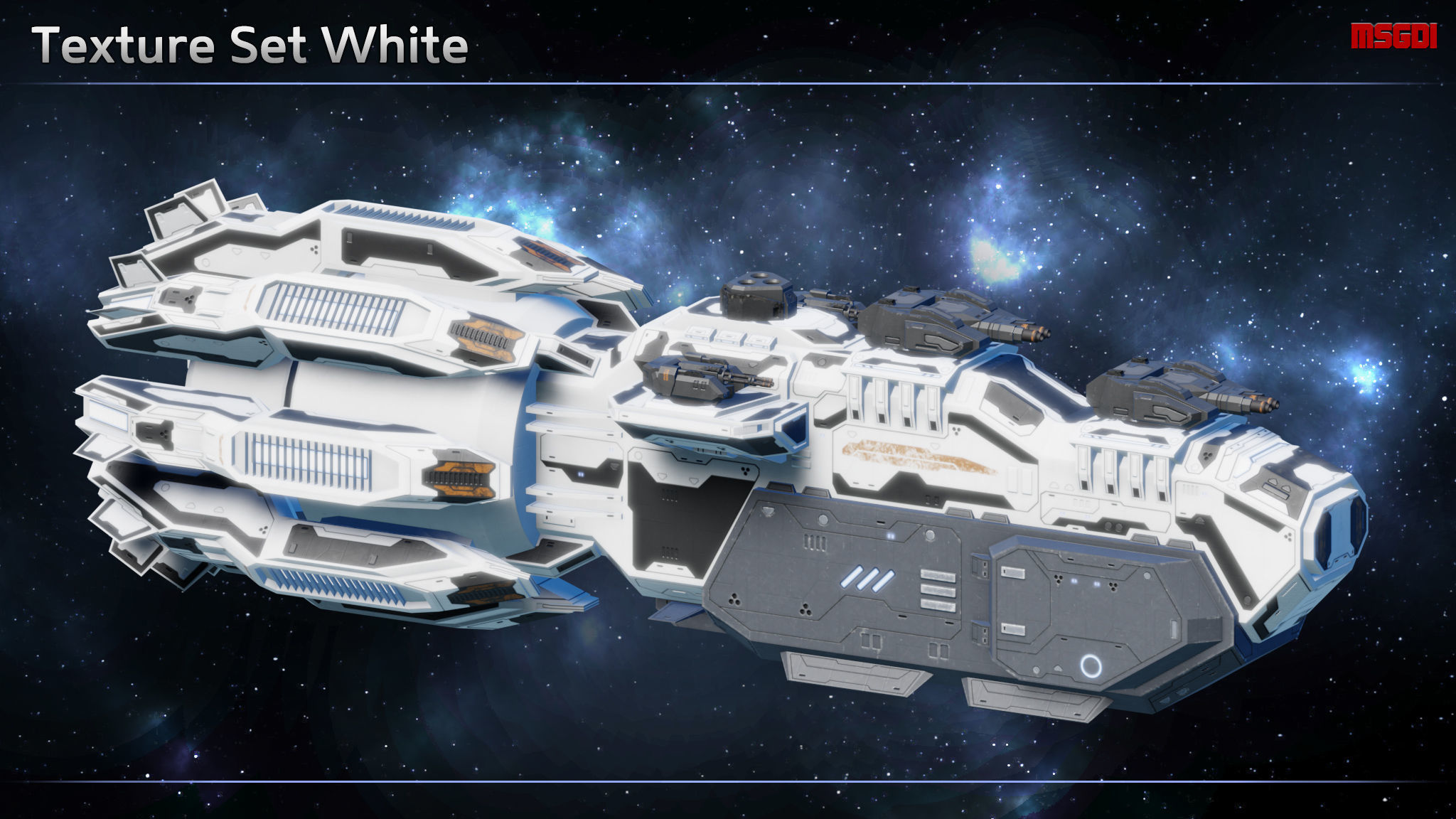 Spaceship Heavy Frigate Liberator Low-poly 3D model_9