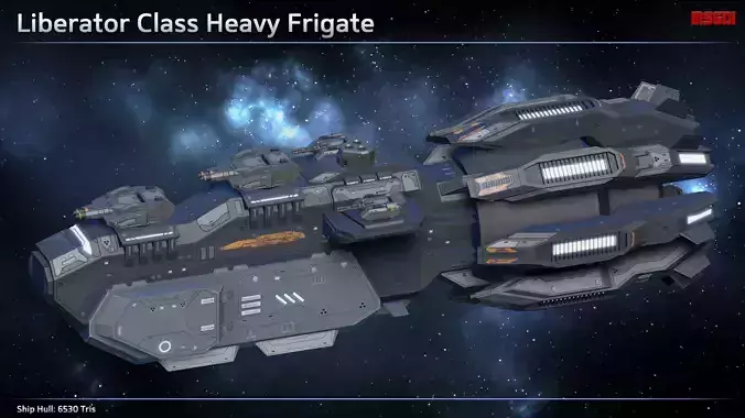 Spaceship Heavy Frigate Liberator Low-poly 3D model
