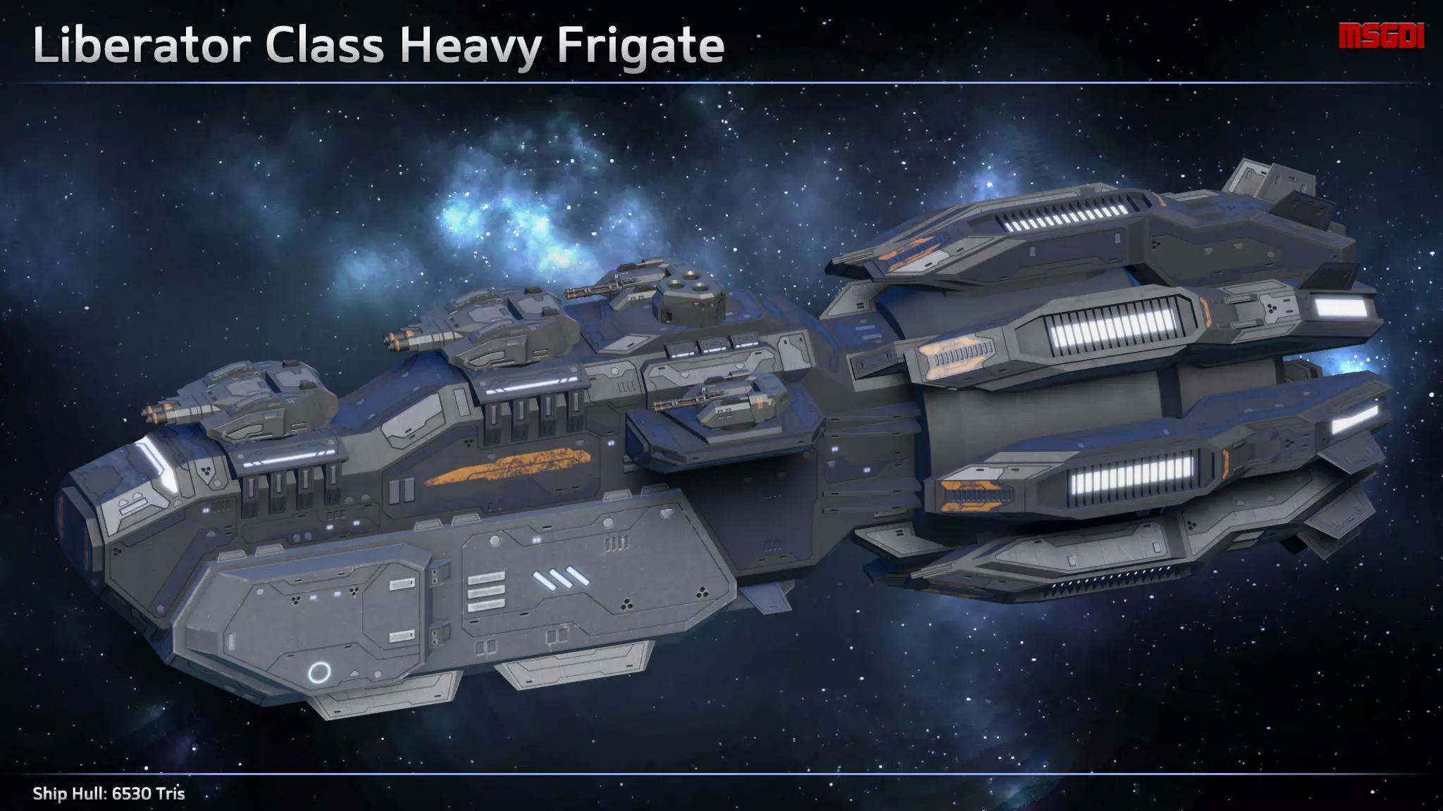 Spaceship Heavy Frigate Liberator Low-poly 3D model_0