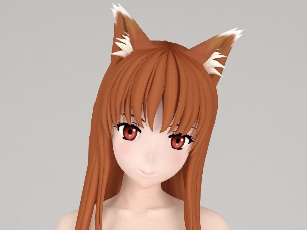Horo anime girl pose 02 3D model_1