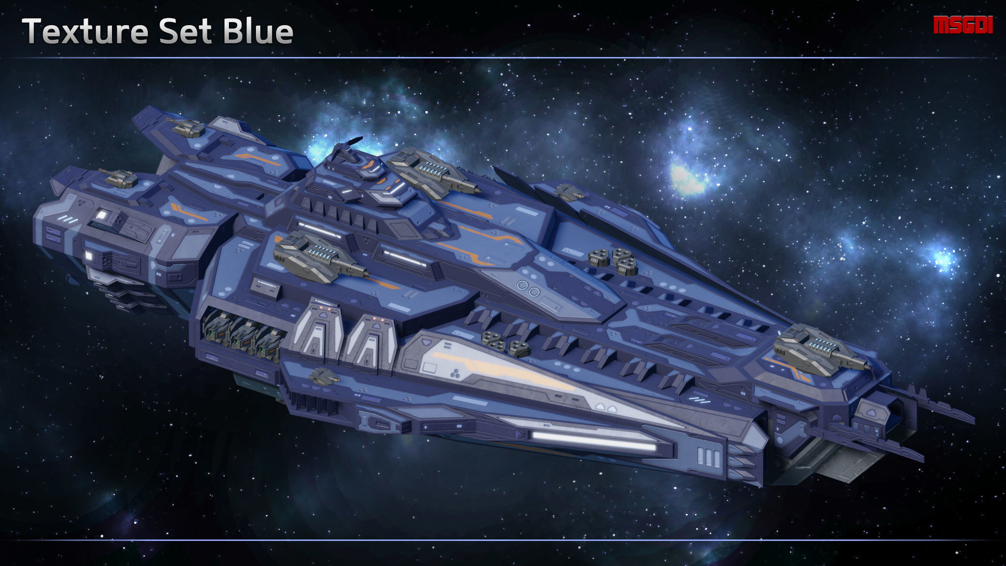 Spaceship Destroyer Steelblade Low-poly 3D model_8