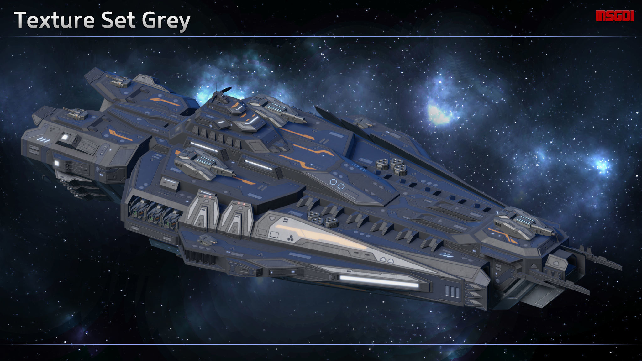 Spaceship Destroyer Steelblade Low-poly 3D model_9