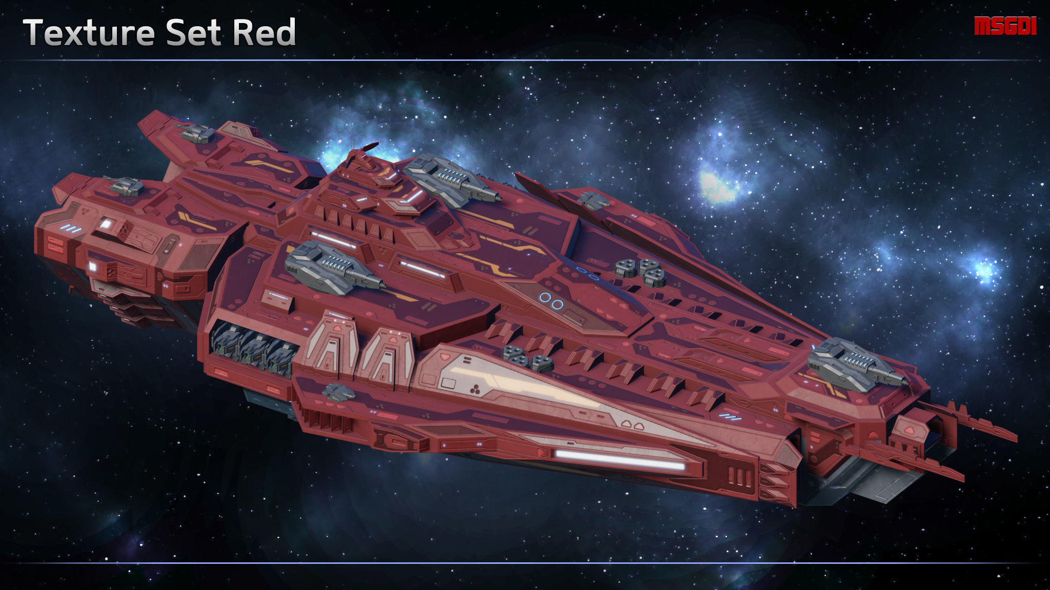 Spaceship Destroyer Steelblade Low-poly 3D model_10