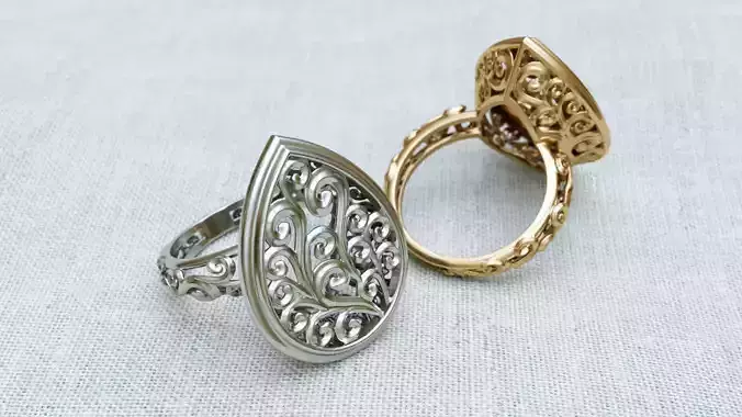Curves Ring 3D print model 3D print model