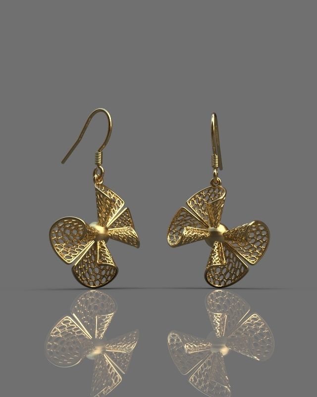 Stylized set gold pendant 3D print model_5